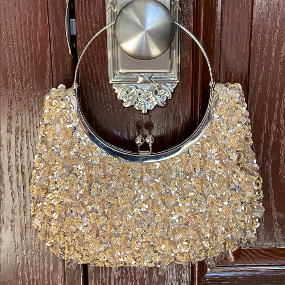 Gold evening bag